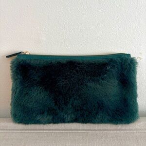 Teal Faux Fur Clutch